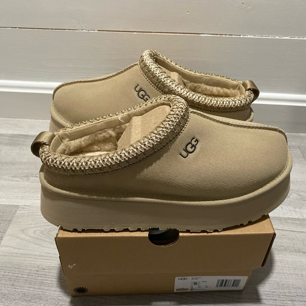 Ugg Women's Tazz Platform Slipper Mustard Seed NEW